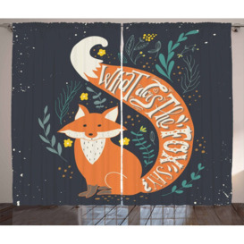 What Does the Fox Say? Hipster Animals Know Better Habitat Creature Illustration Room Darkening Curtains
