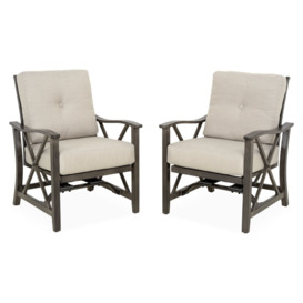 Outdoor Emblyn Rocking Metal Chair with Cushions