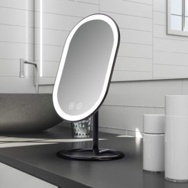 Verdon Oval Magnifying Lighted Metal Framed Makeup Mirror