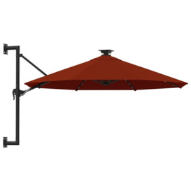 Eliezer Wall-Mounted Parasol With Leds And Metal Pole 300 Cm Taupe