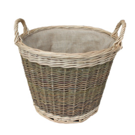 Medium Unpeeled Log Basket With Lining