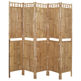 Bay Isle Home 5-Panel Room Divider Bamboo 200X180 Cm