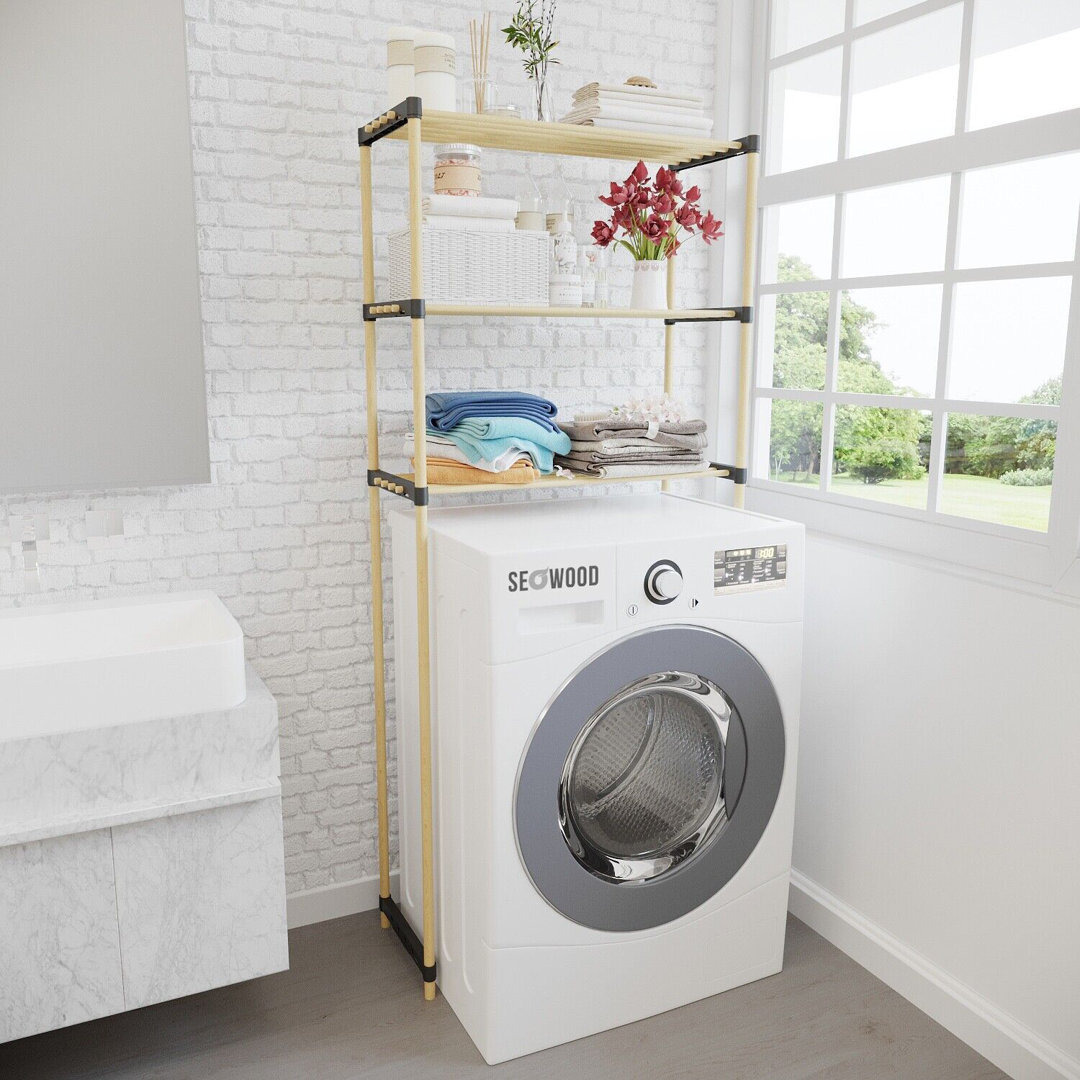 Hadnot 68Cm W x 158Cm H x 28Cm D Solid Wood FreeStanding Bathroom