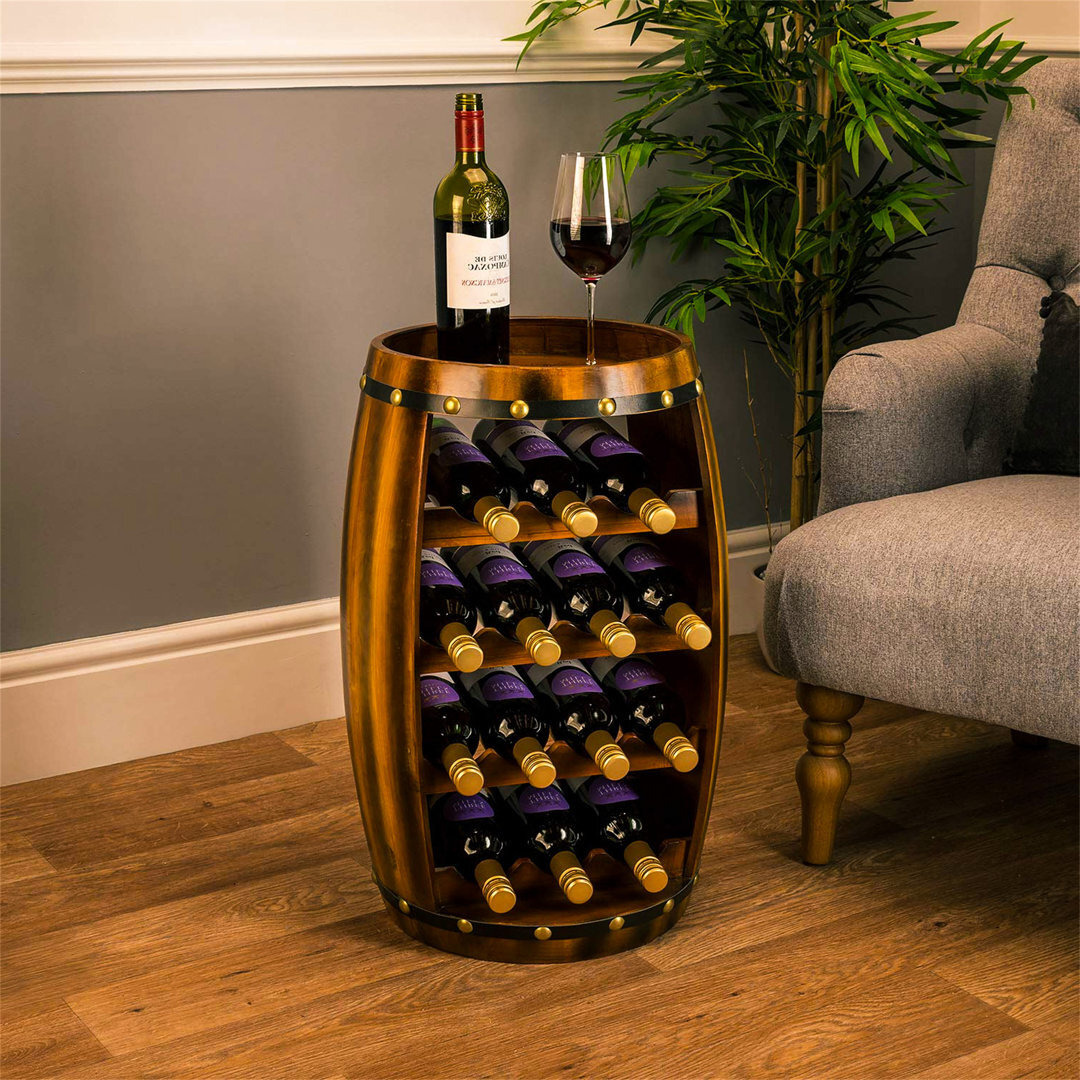 Conestoga 14 Bottle Floor Wine Bottle Rack in Oak by Wayfair | ufurnish.com