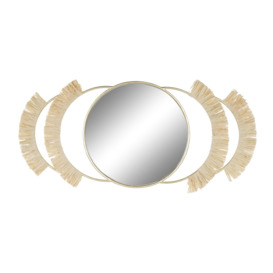 Elevate Round Metal Framed Wall Mounted Accent Mirror in Gold