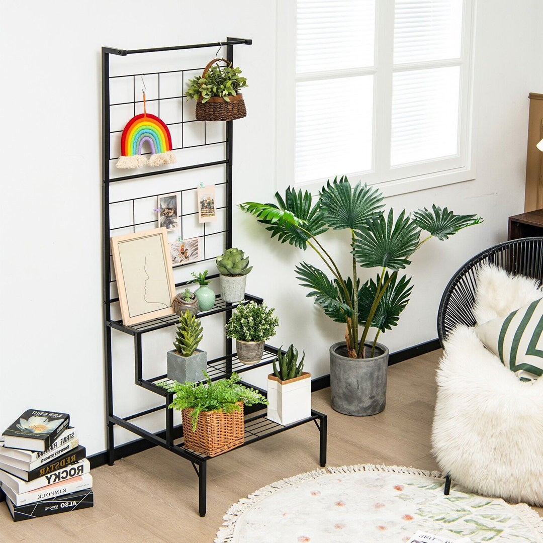3-Tier Hanging Plant Stand Freestanding Flower Rack With 3-Tier Shelves ...