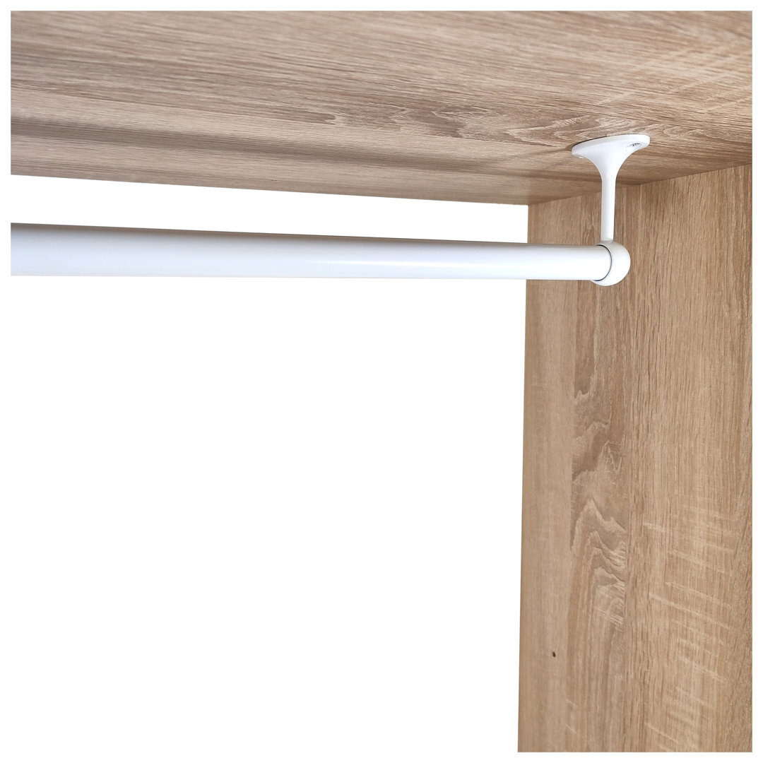 Suspended Round Wardrobe Rail Hanging Tube Pipe White Set With End ...