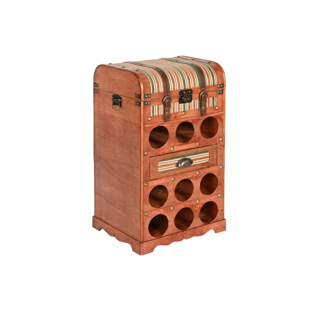Schoeneck 9 Bottle Solid Wood Floor Wine Bottle Rack in Brown by ...