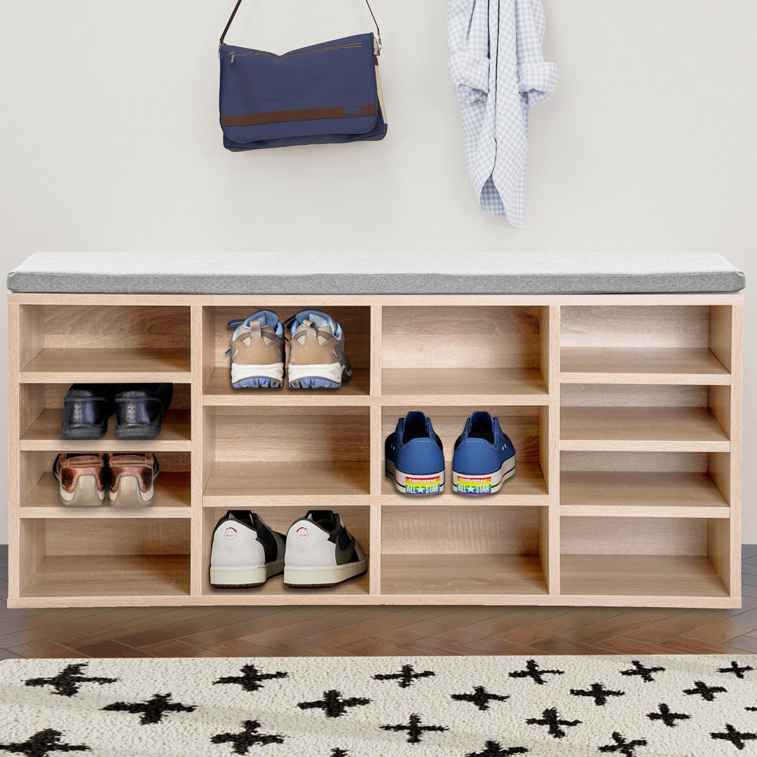 Wooden Shoe Bench Storage Shoe Cabinet Rack Hallway Cupboard Organizer ...