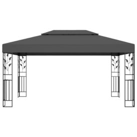 Vidaxl Gazebo With Double Roof&LED String Lights 3X4 M Taupe