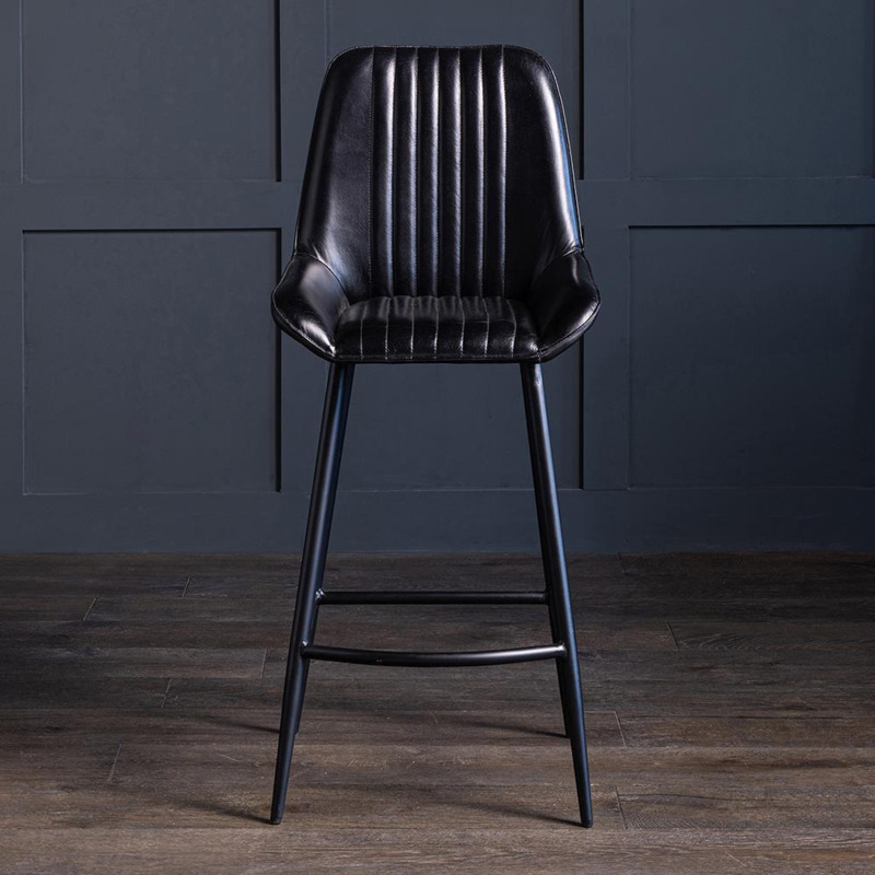 Brooklyn Bar Stool Antique Black Seat Black Base 66 Where Saints