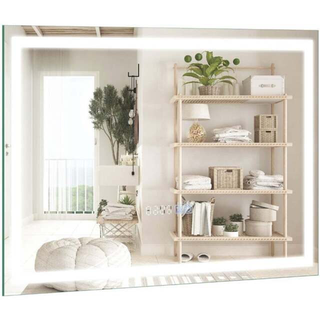 Costway 3 Colour LED Bathroom Wall Mirror 60 x 40cm - Silver - Wilko by ...