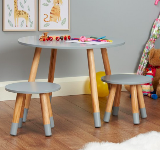 Hartleys Grey Kids Table and Chairs Set 