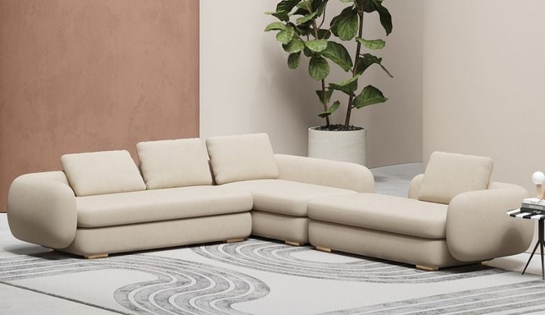 Модульный угловой диван Modern Velvet бежевого цвета от Homary