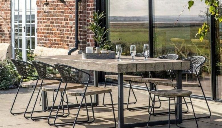 Thanet Natural Teak 221cm Outdoor Garden Dining Table by Choice Furniture Superstore