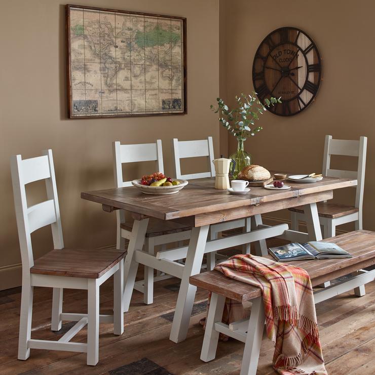 Provence Farmhouse Dining Set Table & 6 Chairs by SARRU