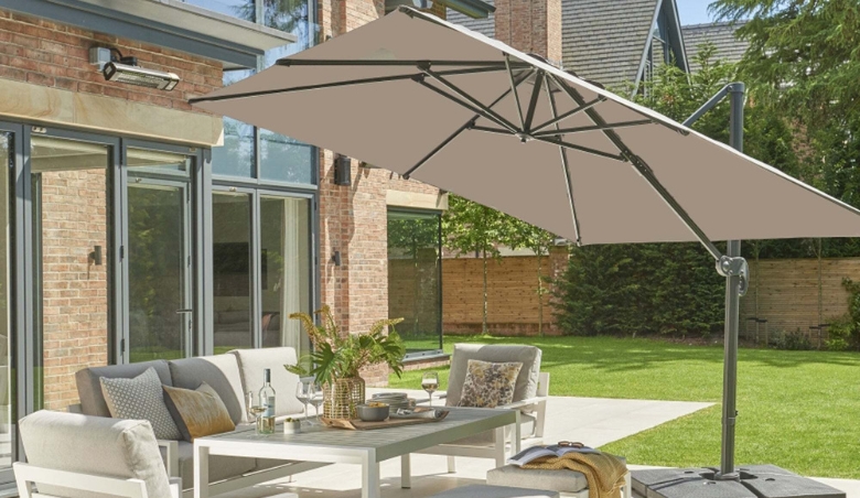 3m Executive Taupe Cantilever Parasol Brown by Dunelm