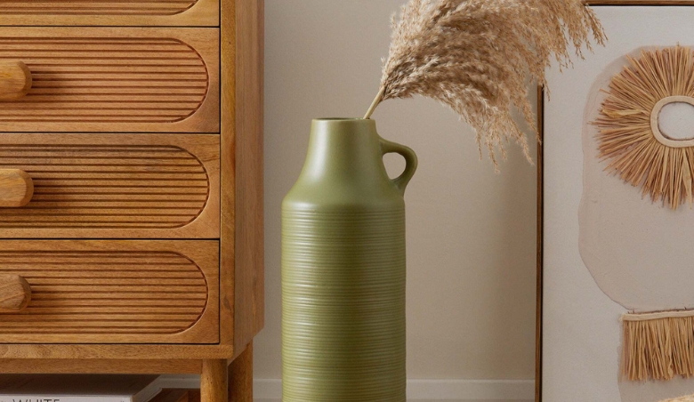 Ceramic Vase 58cm Green by Dunelm