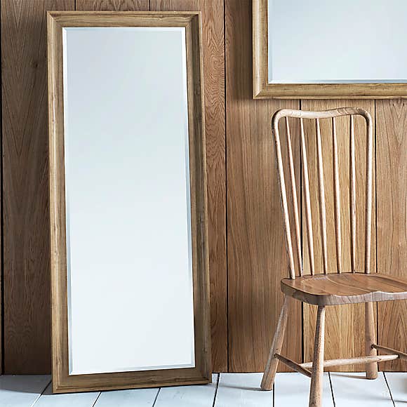 Fraser Oak 153x65cm Leaner Mirror Natural By Dunelm