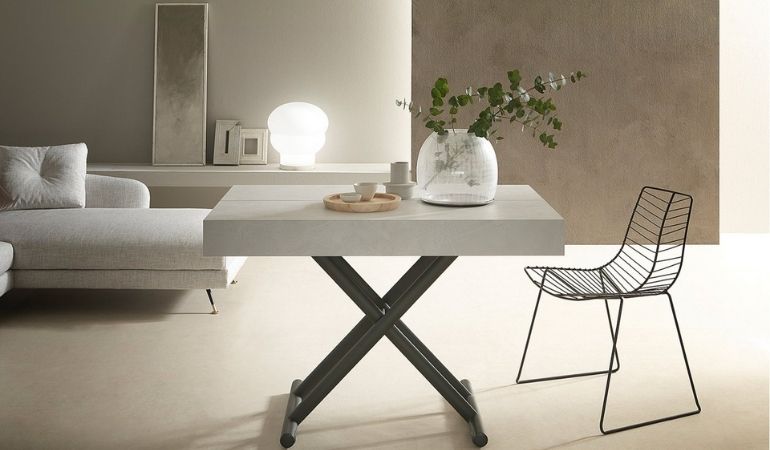 Ulla Transforming Coffee to Dining Table 120cm, White By Pepper Sq