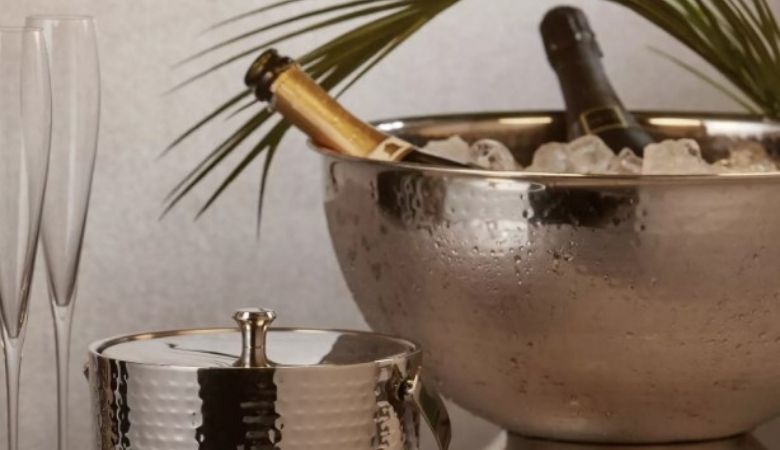 Large Hammered Stainless Steel Wine/Champagne Bucket by John Lewis & Partners