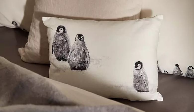 White Penguin Cushion by John Lewis & Partners