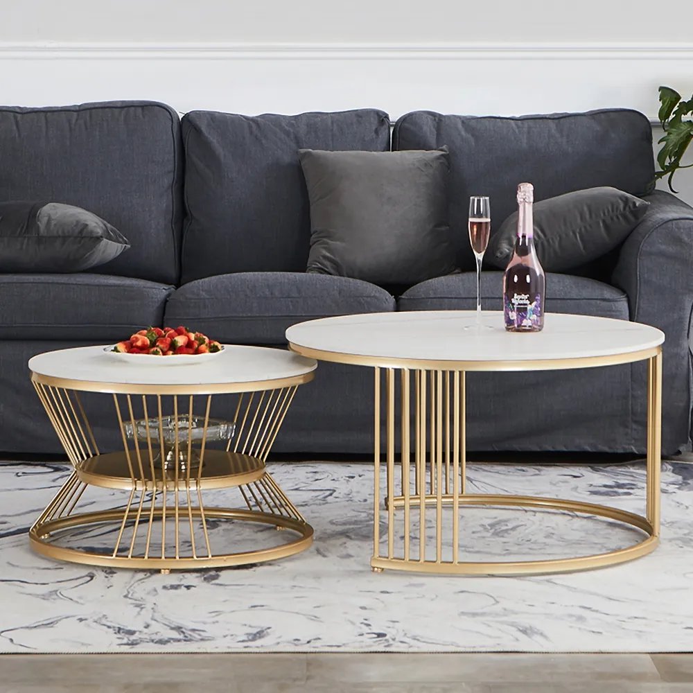 Modern White Nesting Coffee Table from Homary