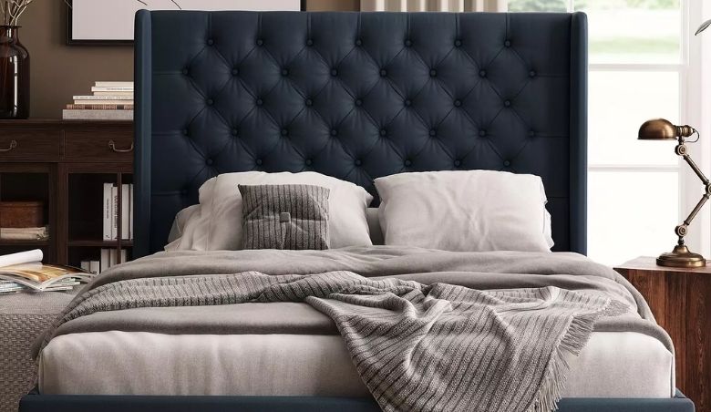 Koti Home Winged Button Upholstered Bed Frame, Double By John Lewis & Partners via ufurnish.com.jpg