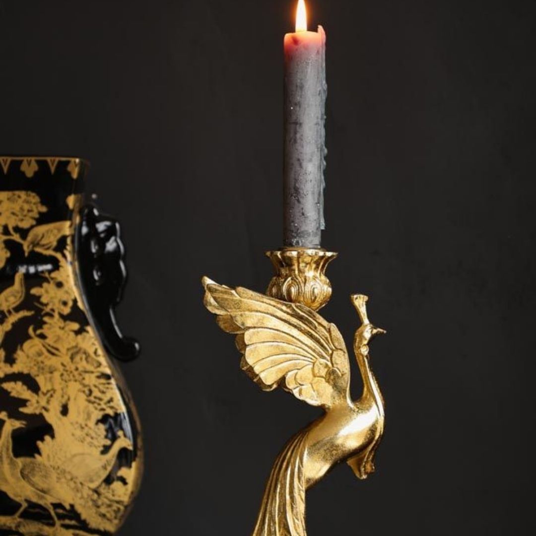 Fabulous Gold Peacock Candle Holder By Rockett St George