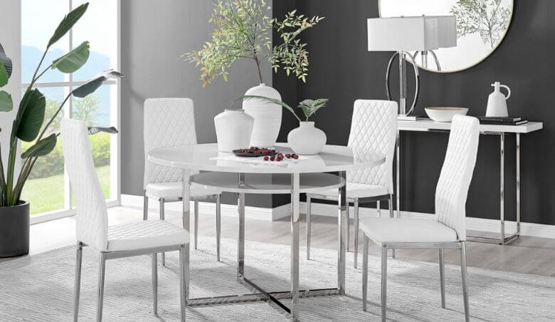 Furniturebox silver dining table set
