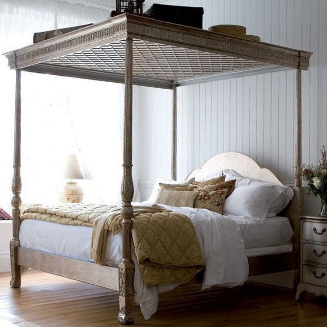 Georgian Leafed Four Poster Bed - King 150 x 200cm - 5ft by And So To Bed