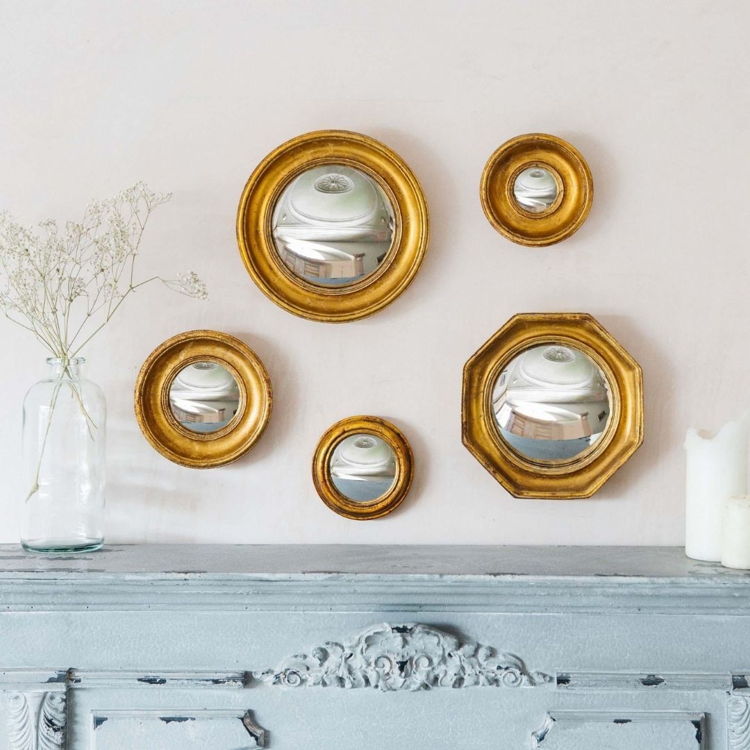 Medium Deep Gold Convex Mirror by Graham & Green
