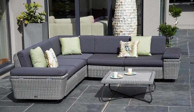 Rattan Garden Modular Sofa Set in Grey By Bridgman