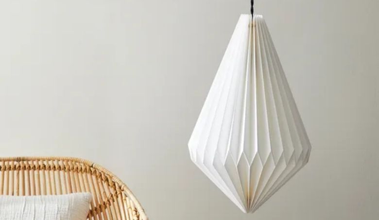Origami Diamond Paper Easy Fit Pendant White By Dunelm