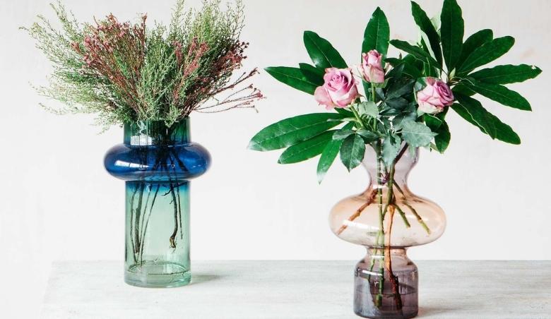 Smoke Ombre Glass vase By Graham & Green