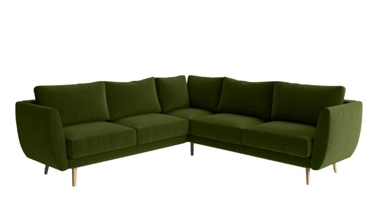 Chelsea Large L Shaped Corner Sofa , Olive by Pepper Sq