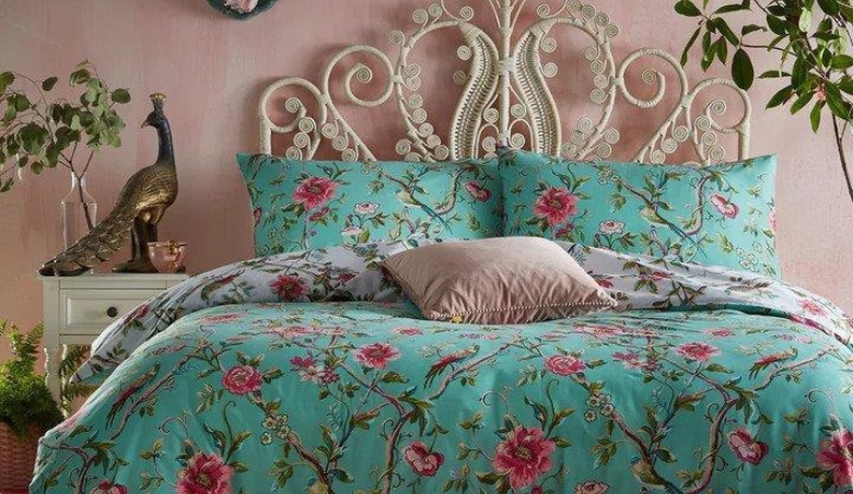 Furn Vintage Chinoiserie Floral Exotic Duvet Cover Set Jade by Downtown