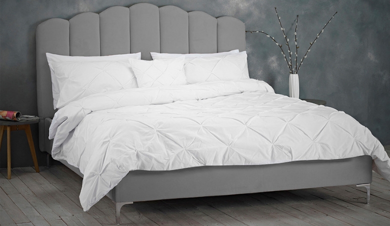LPD Willow Silver Velvet Bed Frame, King Size by Mattress Online