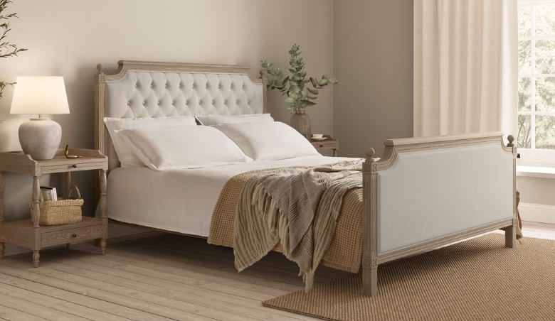 Loire Bed - Natural Weathered Oak Double High Foot End by Feather & Black