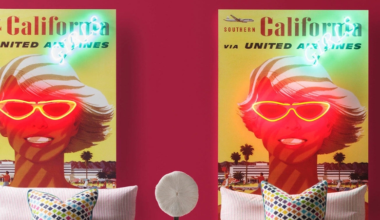 California Girls, Neon Artwork, 122cm x 182cm, MulticolouredYellow by Andrew Martin