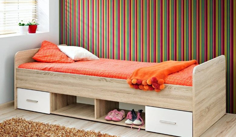 Dino DI-04 Bed with Drawers - Oak Sonoma 90 x 200cm by Arthauss