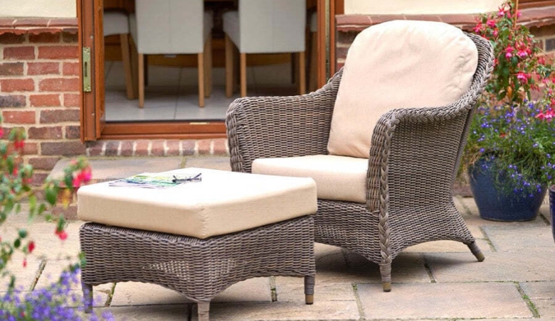 Marlow Lounge Garden Armchair with Modular Footstool by Bridgman