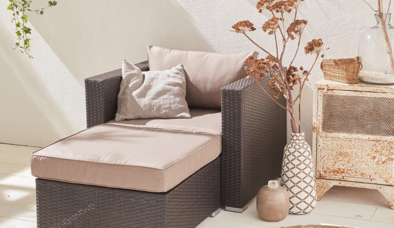 Additional Armchair And Footstool Premium Polyrattan Garden Sofa By Debenhams