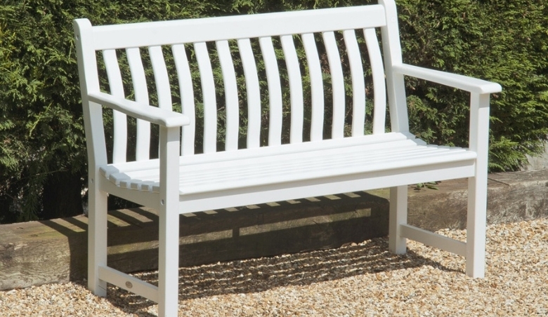 Alexander Rose New England White Painted Broadfield Bench 4ft by Choice Furniture Superstore