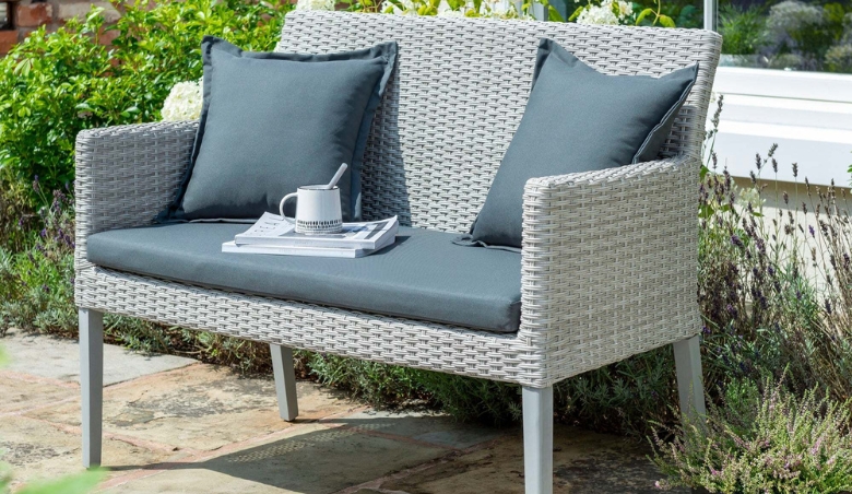 Chedworth 2 Seater Garden Bench Grey by Dunelm