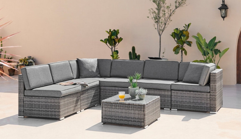 Orlando Grey Rattan Modular Outdoor Sofa by Furniturebox