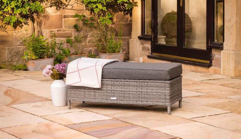 Rattan Garden Bench With Cushion by Rattan Direct