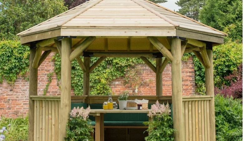 Furnished 3.8m x 3.3m Wooden Gazebo with Timber Roof with Installation Service by Wayfair