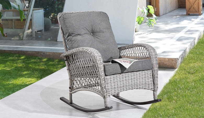 Garden Rocking Chair in Grey By Home Detail