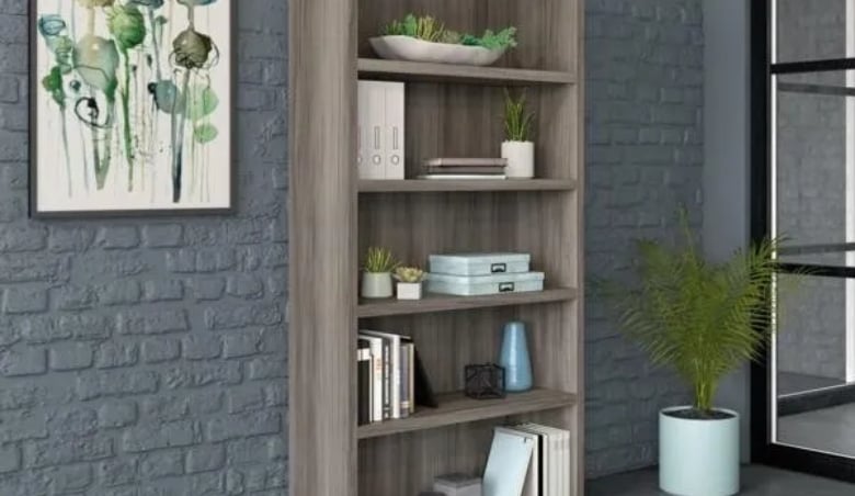 Teknik Affiliate Elm 5 Shelf Bookcase By Choice Furniture Superstore